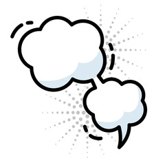 Isolated empty comic speech bubble Vector