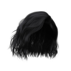 3d render illustration beauty short hair isolated black dark brunette