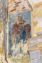 painting, frescoes, abandoned Orthodox church