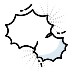 Isolated empty comic speech bubble Vector