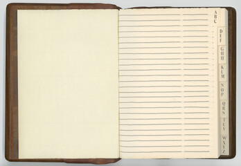 Vintage paper address book or notebook. The paper is handmade