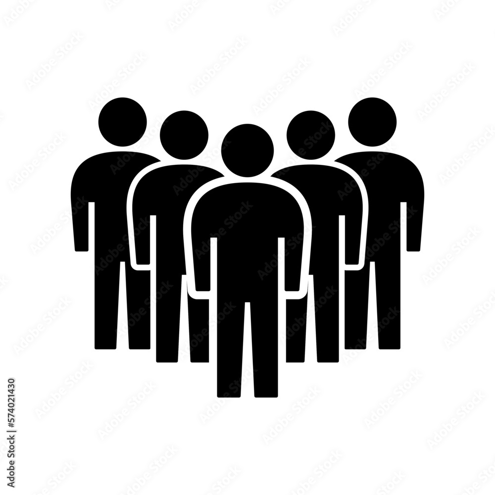 Poster simple basic leader and group of people communication or team work icon. vector image.