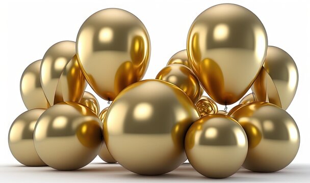  a bunch of shiny gold balls stacked on top of each other.  generative ai