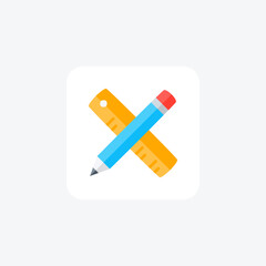 Scale, pencil fully editable vector Flat Icon 