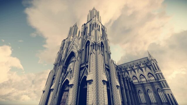 Realistic 3D Cathedral Background Video Animation