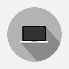 Color image of laptop. Vector illustration