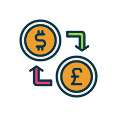 money exchange icon for your website, mobile, presentation, and logo design.
