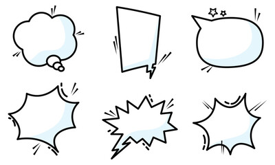 Set of different empty comic speech bubbles Vector