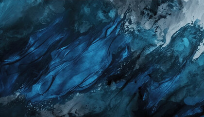 Abstract Blue Watercolor Paint Background - Generative AI