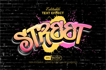 Street text effect graffiti style. Editable text effect. © Mockmenot