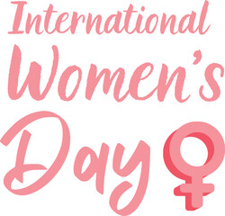 international womens day pink ribbon  typography design