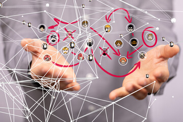 people network structure HR - Human resources management and recruitment - connection