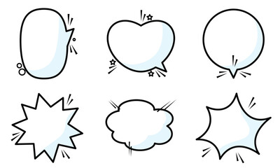Set of different empty comic speech bubbles Vector