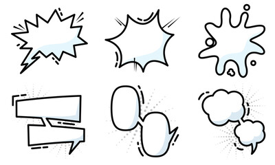 Set of different empty comic speech bubbles Vector