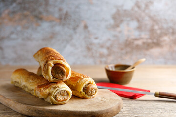 Sausage bread a traditional snack.
