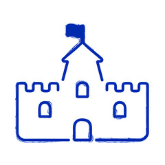 castle brush on white background, vector illustration.