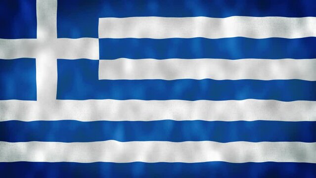 Greek flag waving in wind video footage 4k. Realistic Greek Flag background. Greece Flag Looping Closeup 4k. Greece EU European country flags 4k. Athens, Greece.