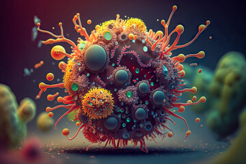 Obraz na płótnie Canvas illustration of the virus cell