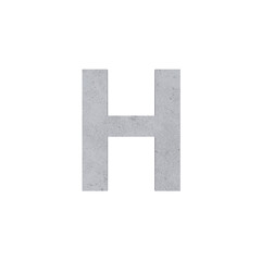Obraz premium h alphabet letters cement concrete isolated. Alphabetical font. Grunge 3D, realistic vector illustration