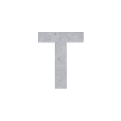 t, alphabet letters cement concrete isolated. Alphabetical font. Grunge 3D, realistic vector illustration