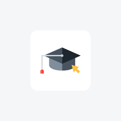 graduate, scholarship,fully editable vector Flat Icon 