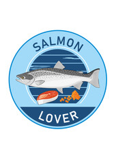 Salmon lover. Sticker for design
