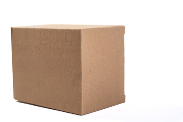 cardboard rectangular box on a white background
