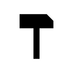 Simple Basic Hammer Symbol Icon. Vector Image.