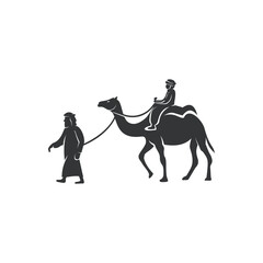 animal camel silhouette logo vector