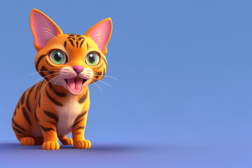 Bengal cat portrait, Generative AI illustration