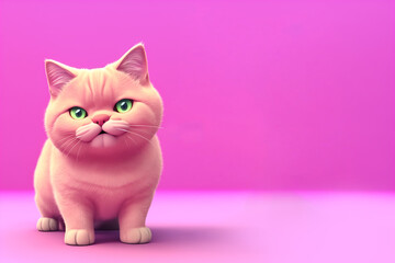 British Shorthair cat portrait, Generative AI illustration