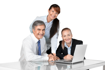 Portrait of Business People Working with Laptop