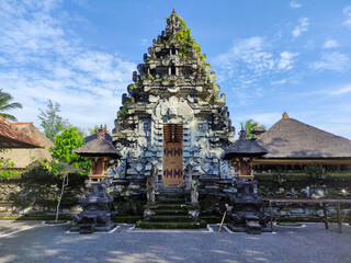 Masceti temple gate in Gianyar Bali. Typical Balinese architecture.
