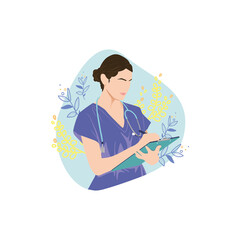 Female Nurse Profession illustration, women working 