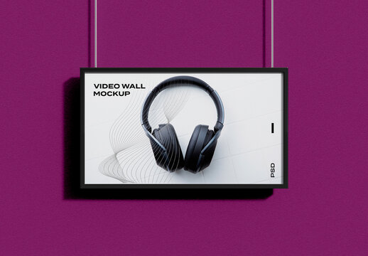 TV Panels Video Wall Mockup