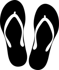 Pair of flip-flop fashion sandal icon. Footwear symbol. PNG