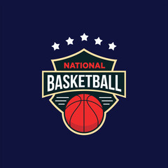 BasketBall Logo Illustration - Emblem, Badge  Baskekball design suitable for Sport or Game or Logo Design 2