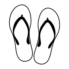 Flip flops line icon. Summertime vacation attribute. Vector illustration isolated on white background