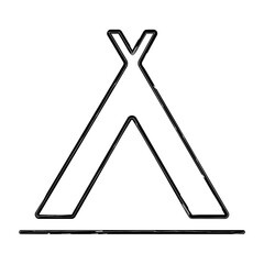 camping brush on white background, vector illustration.