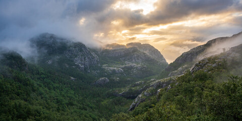 sunset in the mountains