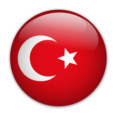 Turkey circle flag. Vector illustration