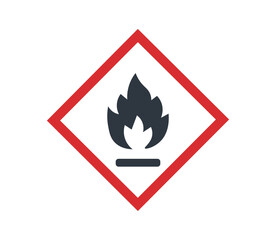 Flame pictogram for fire hazards. 