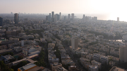 Fototapeta na wymiar Tel Aviv aerial skyline. Dormitory area top view