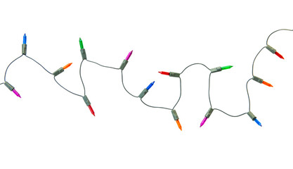 Naklejka premium String of christmas lights isolated on white background With clipping path