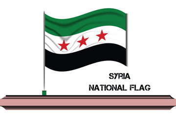 Flag of Syria, official colours, Vector illustration.