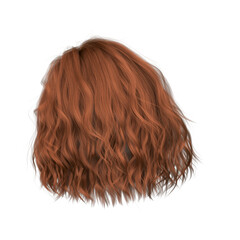 3d render illustration beauty short hair isolated ginger red