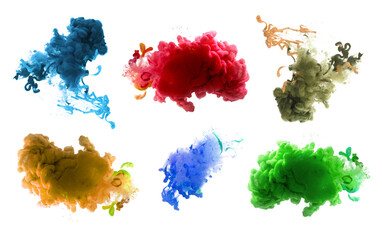 Png Ink color smoke blot on transparent Abstract background.