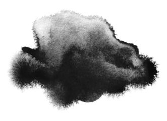 PNG Abstract Smoke black and white colors watercolor and ink cloud blot on transparent backgrownd.