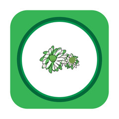 vegetable icon vector image with white background and green border