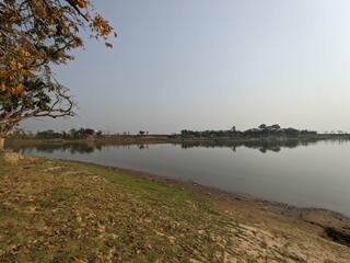 sunset over the river
